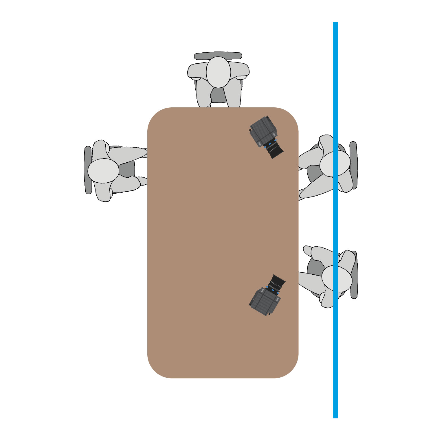 180 degree rule maintained, interaction between three or more